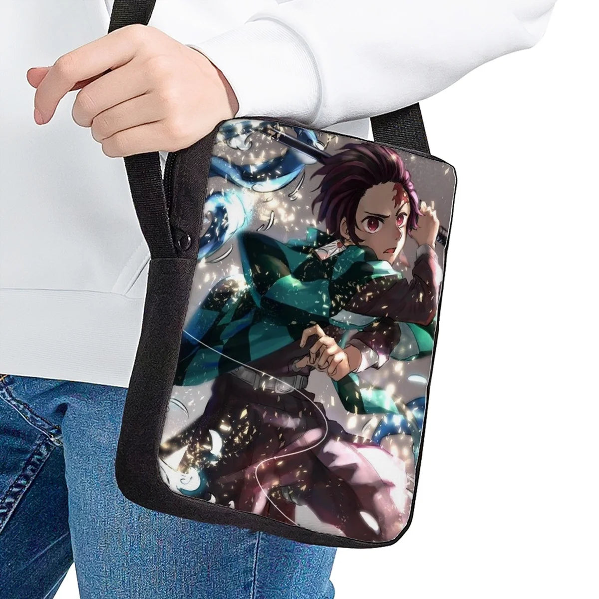 Jackherelook Tanjirou Kamado Pattern Crossbody Bag for Kids