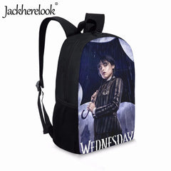 Wednesday Addams Backpack Teenager School Bags Gothic Girl Book Bag
