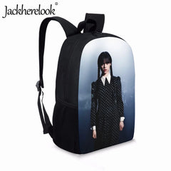 Jackherelook Wednesday Addams Backpack for Teenager