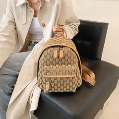 Jacquard Canvas Small Backpack for Women Girls Students