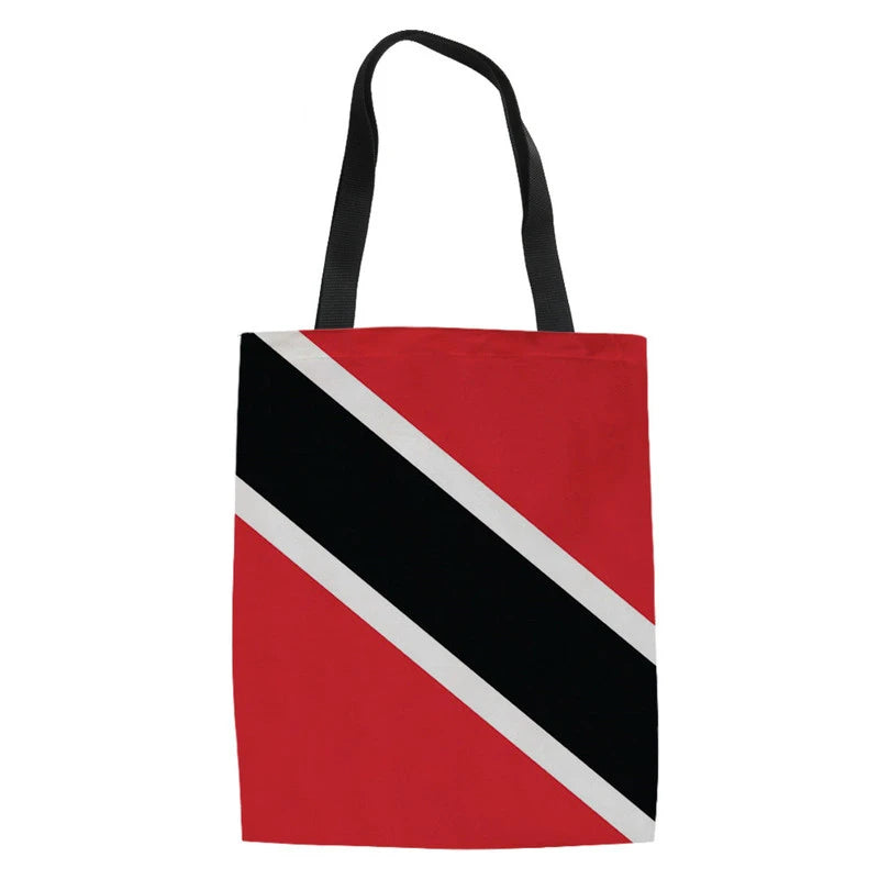 Jamaica Flag Ladies Folding Shopping Bag Tote Bag Canvas Shoulder Bag