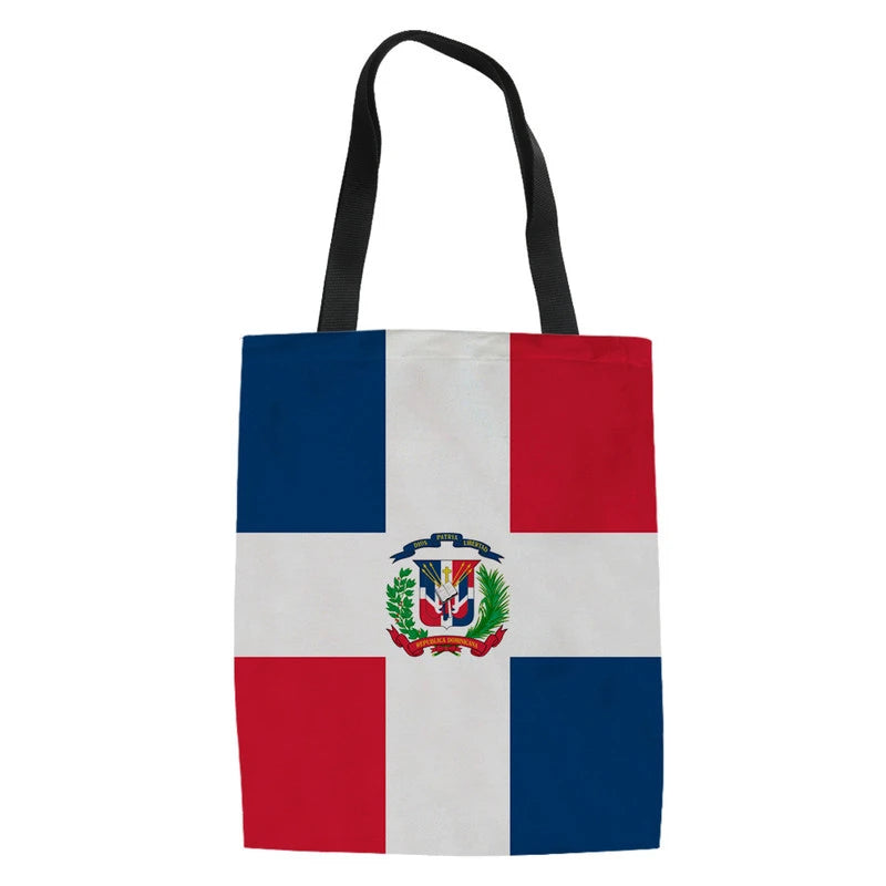 Jamaica Flag Ladies Folding Shopping Bag Tote Bag Canvas Shoulder Bag