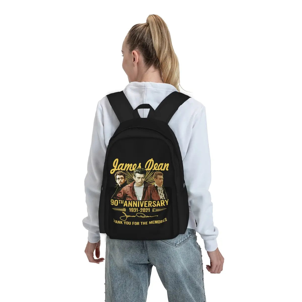 James Dean 90th Anniv. Signature Backpack Large Capacity Print Tote Bag