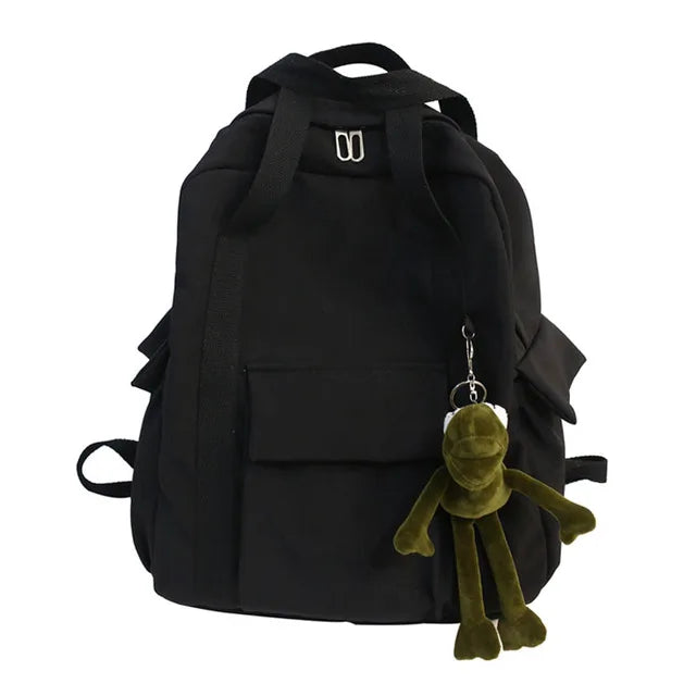 Waterproof Solid Women'S Backpack School Bag For Teenage Girl