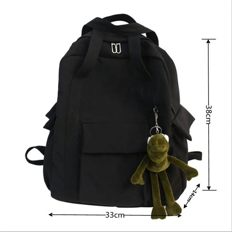 Waterproof Solid Women'S Backpack School Bag For Teenage Girl