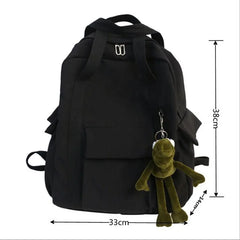 Waterproof Solid Women'S Backpack School Bag For Teenage Girl