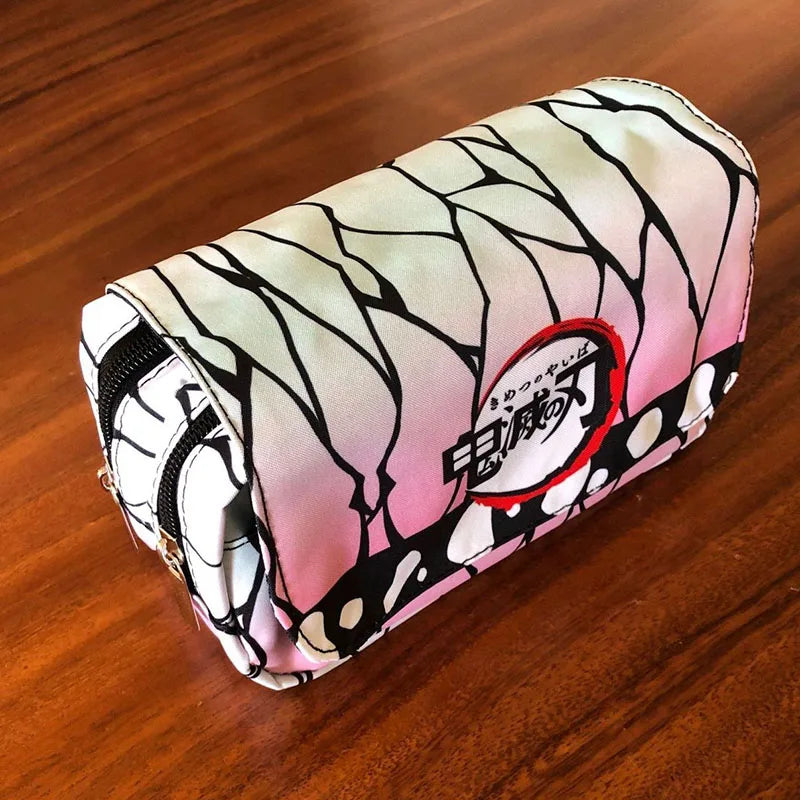 Anime Demon Slayer Kimetsu No Yaiba Pencil Case Zipper Student Stationery Wallet