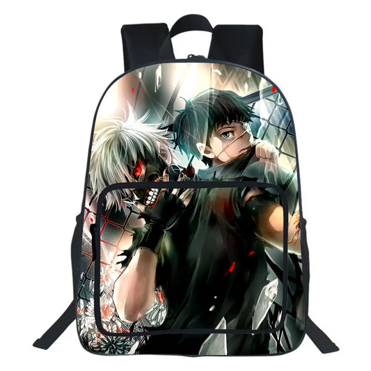 Japan Anime Tokyo Ghoul Backpack Boy Girl Bag Cartoon Double-layer Travel Bag