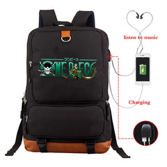 Japanese Anime One Piece Luffy Backpack Canvas School Bag