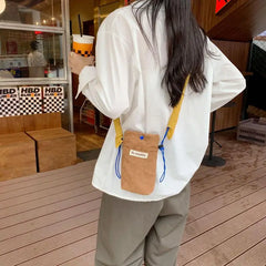 Corduroy Shoulder Messenger Bag Women Crossbody Mini Handbag