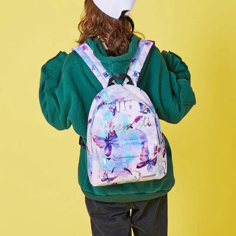 Harajuku Butterfly Backpack Women Waterproof Nylon Summer Bagpack