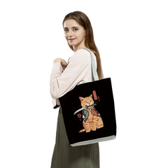 Anime Cat Print Shopping Tote Bag for Men and Women