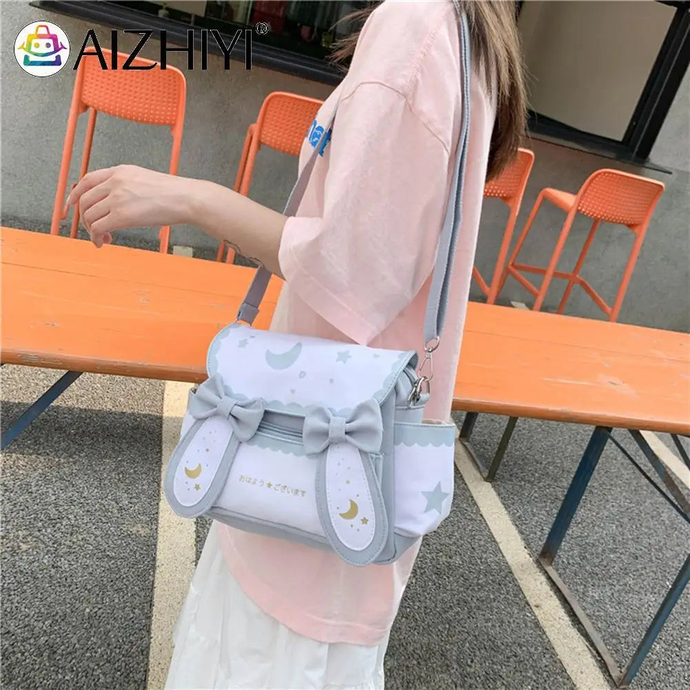 Japanese Anime Shoulder Bag Moon Star Bow Ties Satchel for Women
