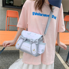 Japanese Anime Shoulder Bag Moon Star Bow Ties Satchel for Women