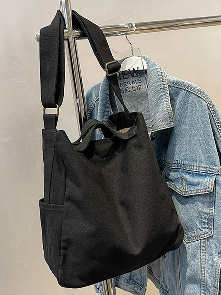 Japanese Canvas Messenger Bag Large Capacity Casual College Student Class Bags
