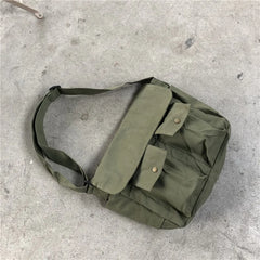 Japanese Canvas Messenger Shoulder Bag Solid Large Capacity