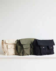 Japanese Canvas Messenger Shoulder Bag Solid Large Capacity