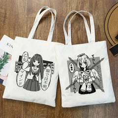 Japanese Anime Shoulder Bag Vintage Canvas Handbag Y2K Goth Punk
