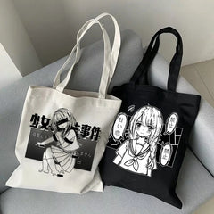 Japanese Anime Shoulder Bag Vintage Canvas Handbag Y2K Goth Punk