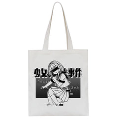 Japanese Anime Shoulder Bag Vintage Canvas Handbag Y2K Goth Punk