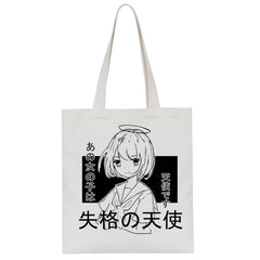 Japanese Anime Shoulder Bag Vintage Canvas Handbag Y2K Goth Punk