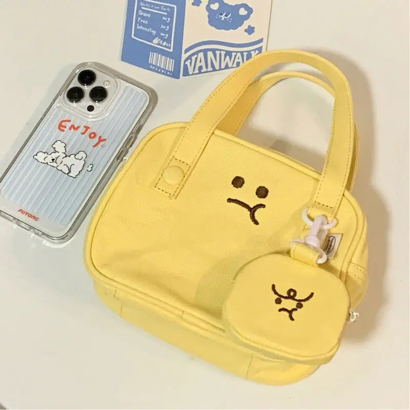Japanese Angry Toast Women Canvas Bag Small Handbag Messenger Bag