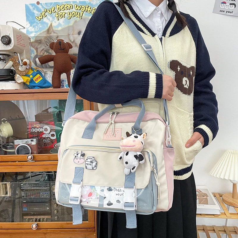 Japanese Women Backpack Preppy Large-capacity Schoolbag Female Messenger Bag Sho