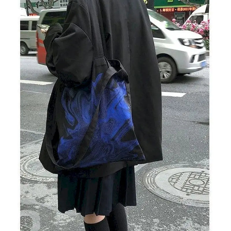 Japanese Abstract Artist One Shoulder Bag Canvas Summer Crossbody Bags