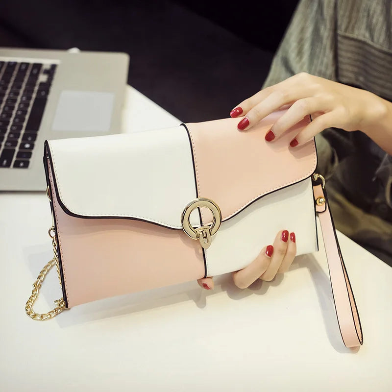 Japanese Envelope Bag Metal Buckle Women Shoulder Bag Short Handle Handbag