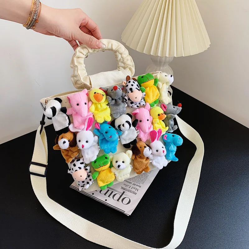 Japanese Canvas Bag Woman Cartoon Toy Decoration Shoulder Bags