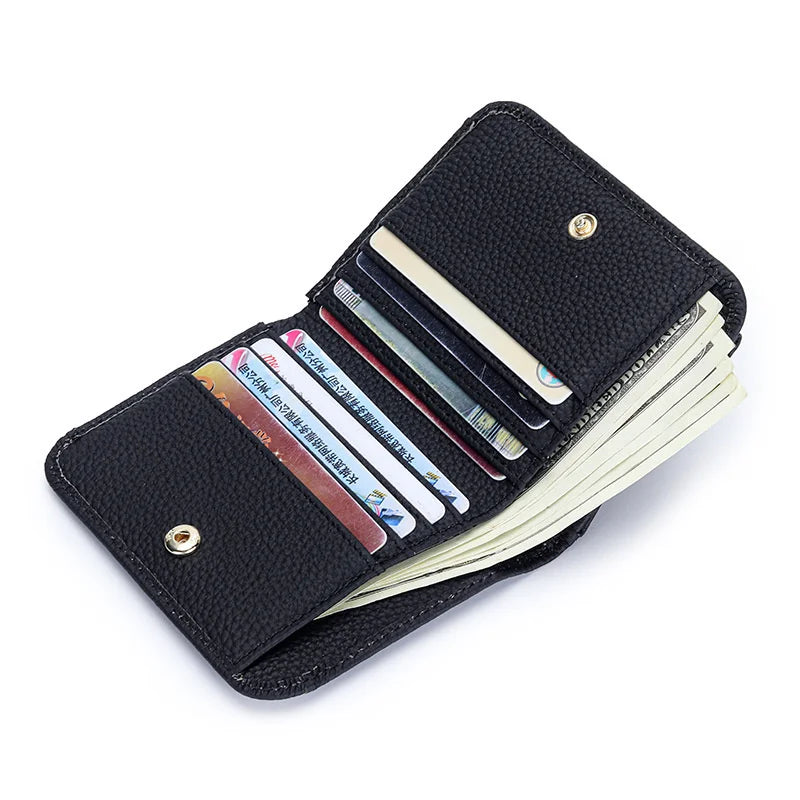 Japanese Folding Leather Pocket Multi-function Coin Bag For Girl Purse