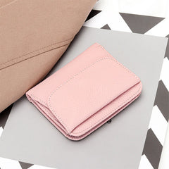 Japanese Folding Leather Pocket Multi-function Coin Bag For Girl Purse