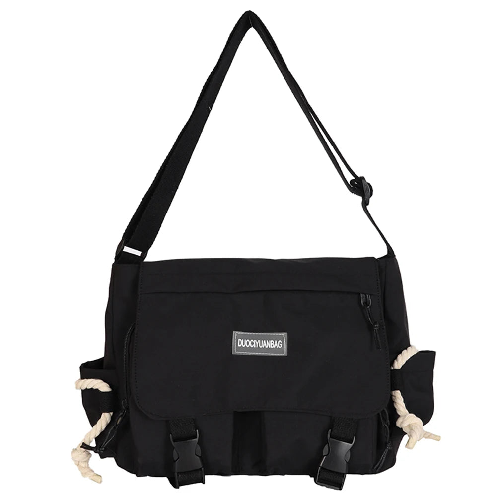 Japanese Harajuku Crossbody Bag Nylon Messenger Pouch for Travel