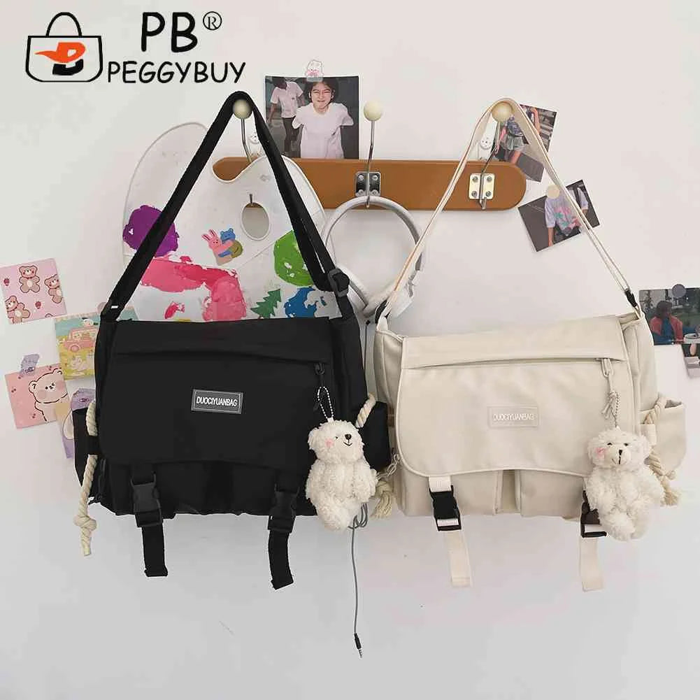 Japanese Harajuku Crossbody Bag Nylon Messenger Pouch for Travel