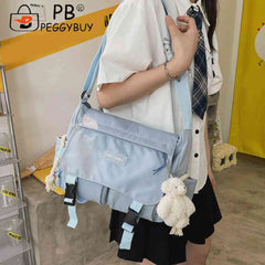 Japanese Harajuku Crossbody Bag Nylon Messenger Pouch for Travel