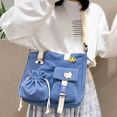 Japanese Harajuku Girls Crossbody Bag Large Capacity Handbag Shoulder Tote