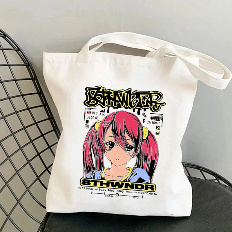 Japanese Harajuku Shopper Bag Anime Chainsaw Man Pochita Shopping Bag