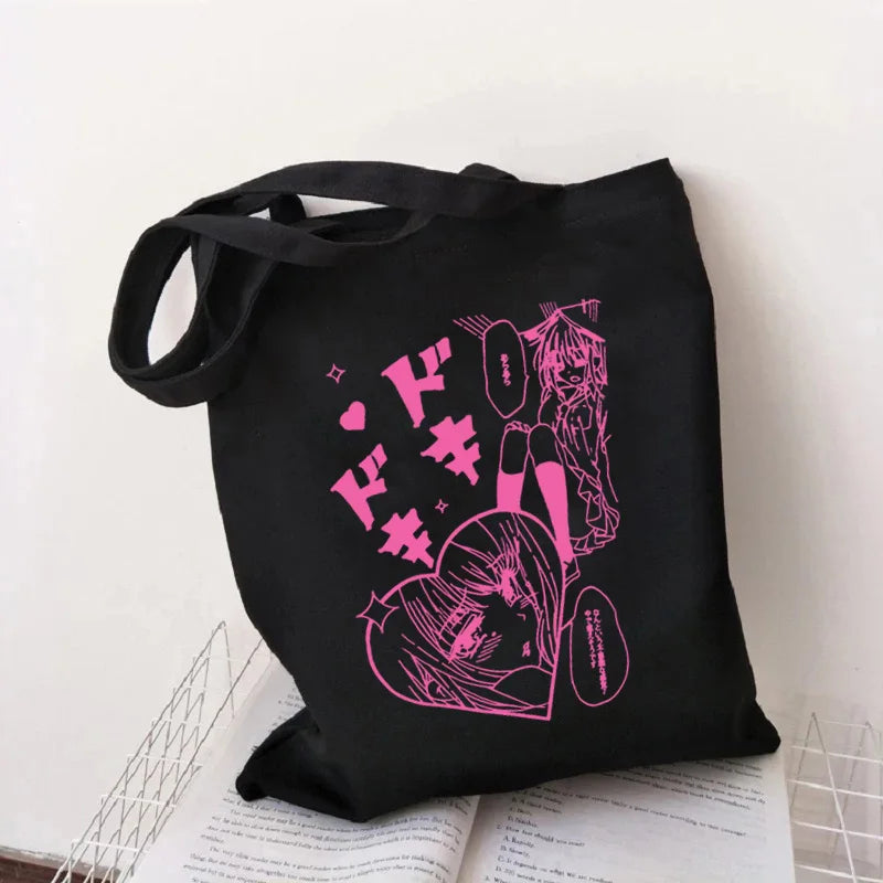 Japanese Harajuku Shopper Bag Anime Chainsaw Man Pochita Shopping Bag