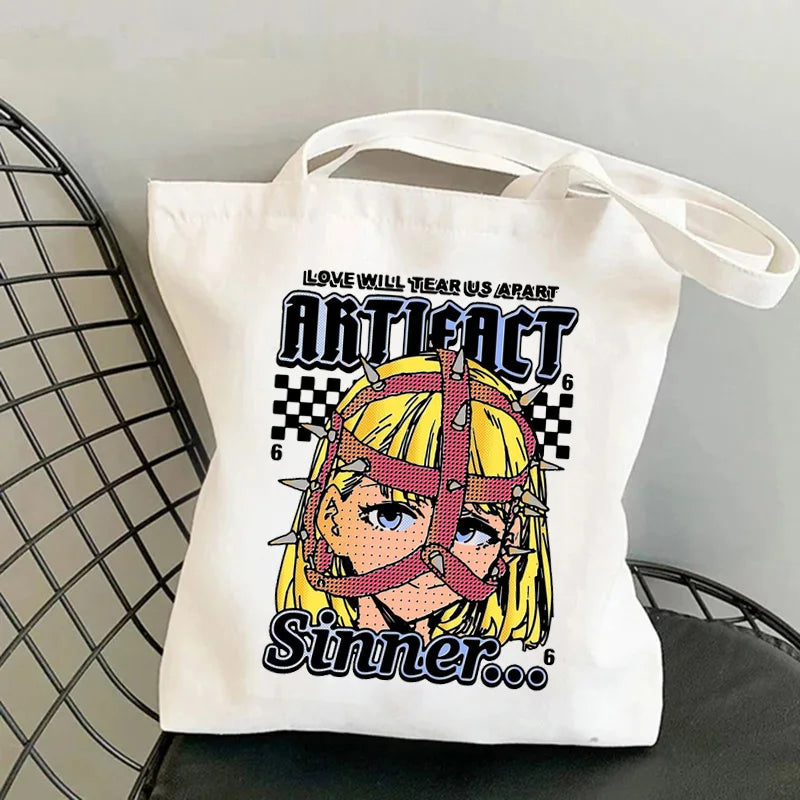 Japanese Harajuku Shopper Bag Anime Chainsaw Man Pochita Shopping Bag