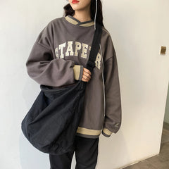Japanese Harajuku Women Shoulder Bag Solid Retro Crossbody Messenger Handbags