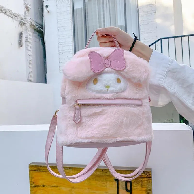 Japanese Ins Cartoon Student Plush Tote Bag Girs Backpack