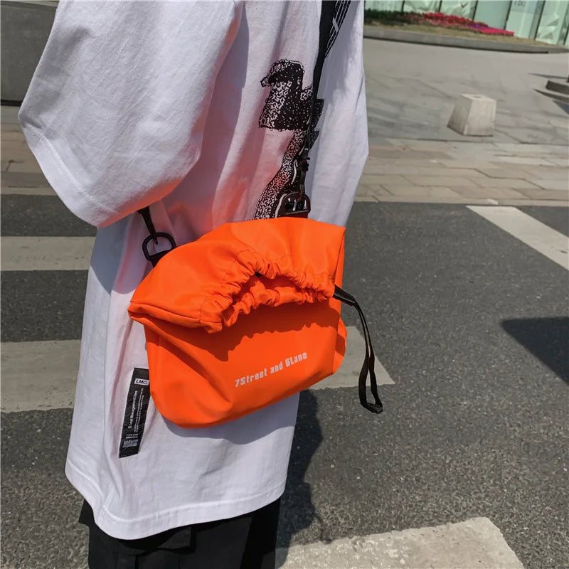 Japanese Ins Shoulder Bag Hip-hop Drawstring Harajuku Tooling Street Couple Mess