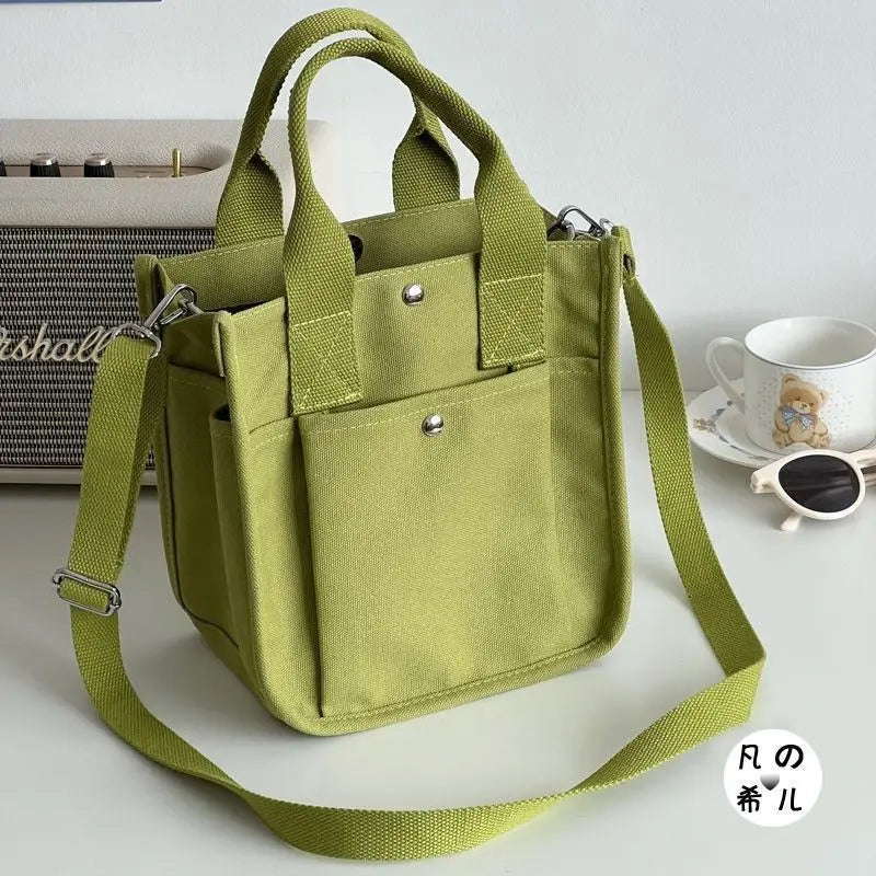 Japanese Canvas Messenger Bag Large Capacity Ladies Tote