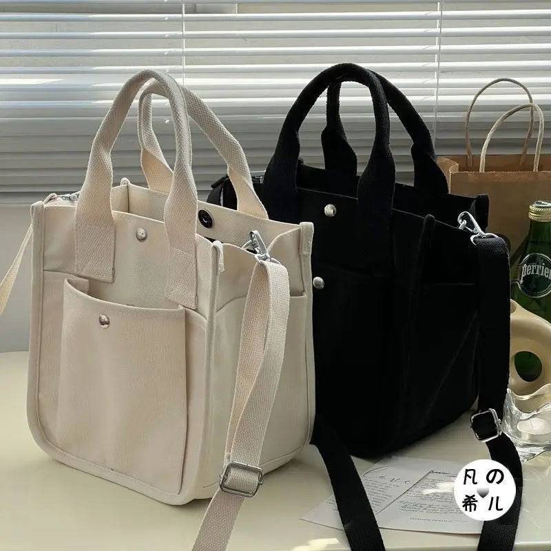 Japanese Canvas Messenger Bag Large Capacity Ladies Tote