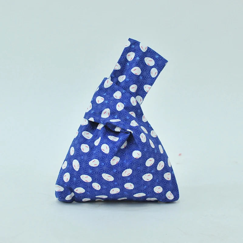 Japanese Mini Knot Wrist Bag Cherry Blossoms Pattern Purses Handbags