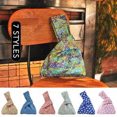 Japanese Mini Knot Wrist Bag Cherry Blossoms Pattern Purses Handbags