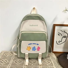Japanese Mochila Laptop Nylon Backpacks Solid Printing Child School Bags
