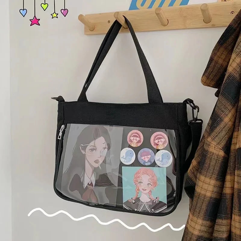 Japanese Itabag Girls Canvas Tote Shoulder Bag Crossbody Satchel