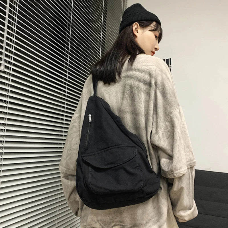 Japanese Shoulder Messenger Bags Unisex Chest Bag Crossbody Fanny Pack