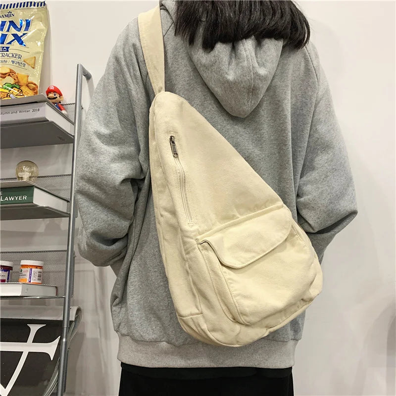 Japanese Shoulder Messenger Bags Unisex Chest Bag Crossbody Fanny Pack